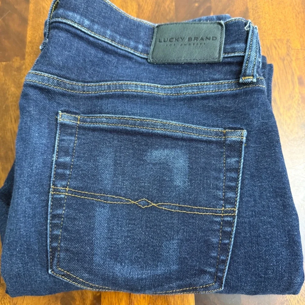 Lucky Brand‎ 363 Vintage Straight Mens Jeans 33x32* Dark Wash Stretch Denim Blue